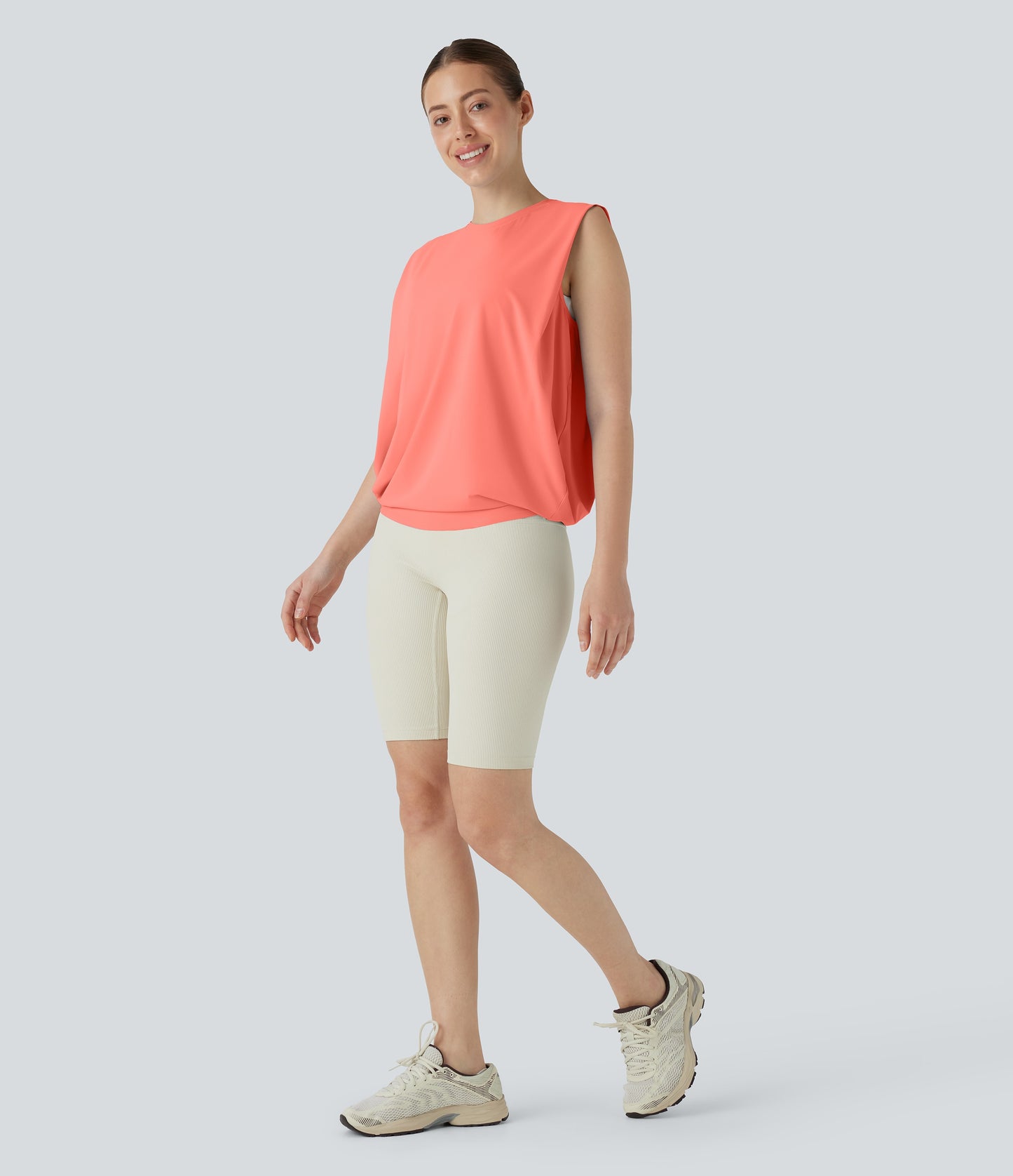 Aitana - Camiseta de yoga de cuello redondo fruncido con tacto fresco