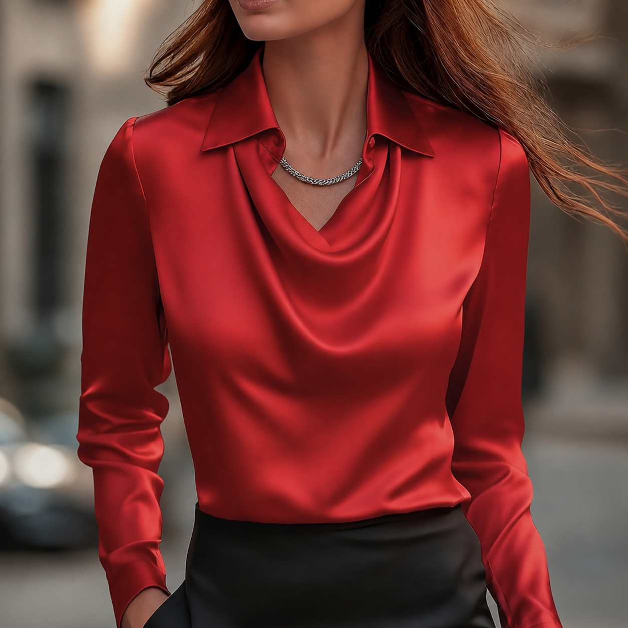 CAROLINA | Elegante Blusa de Satén