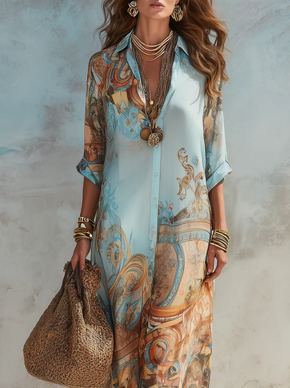 ADARA | Vestido Camisero Mediterráneo
