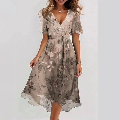 VIVIANA | Vestido Floral Holgado con Escote en V
