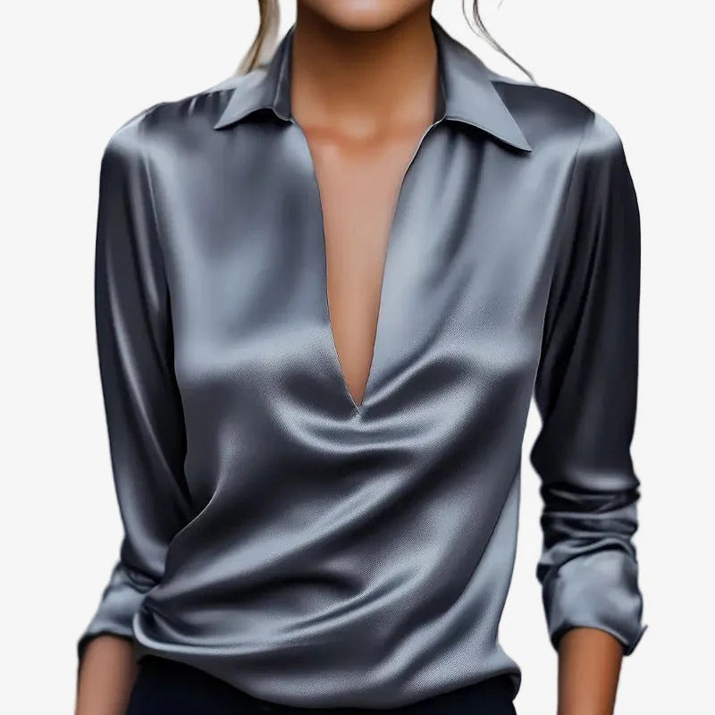 Gloria™ - Lujosa blusa de satén