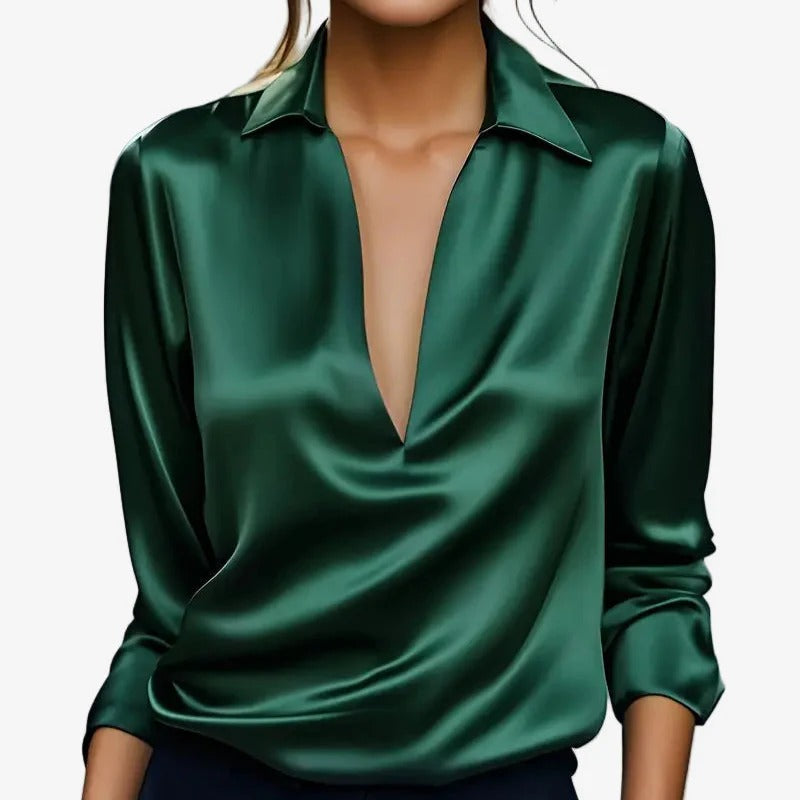 Gloria™ - Lujosa blusa de satén