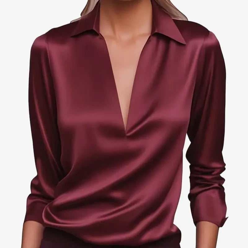 Gloria™ - Lujosa blusa de satén