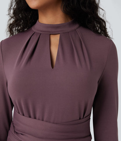 LUCÍA | Vestido Midi de Trabajo con Lazo Trasero