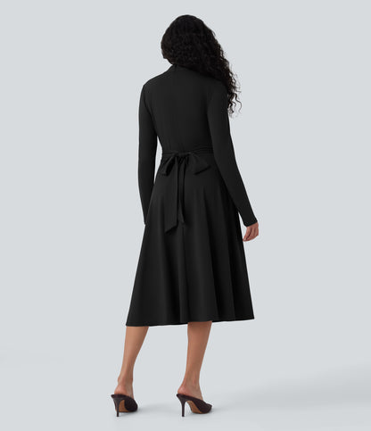 LUCÍA | Vestido Midi de Trabajo con Lazo Trasero
