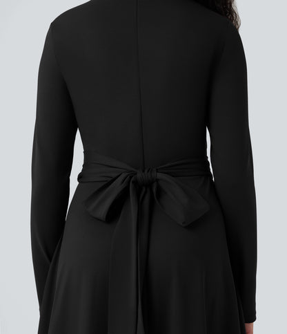 LUCÍA | Vestido Midi de Trabajo con Lazo Trasero