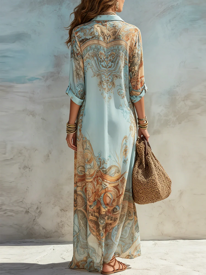 ADARA | Vestido Camisero Mediterráneo