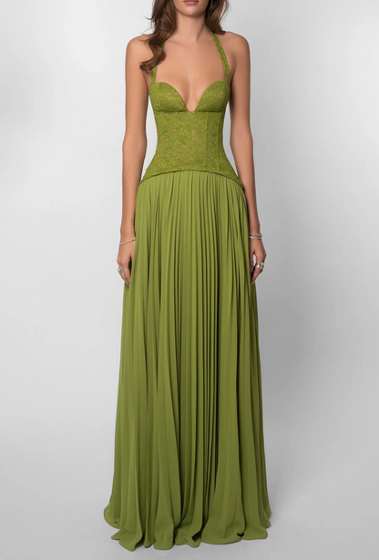 VEGA | Vestido Largo Plisado