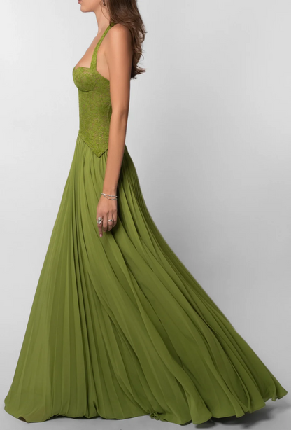 VEGA | Vestido Largo Plisado