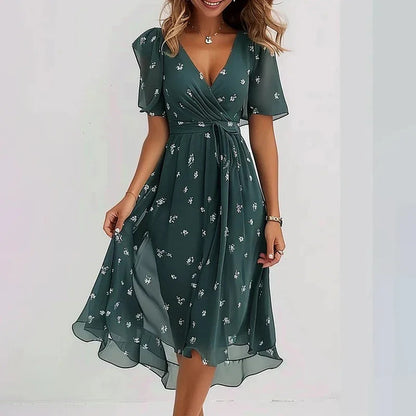 VIVIANA | Vestido Floral Holgado con Escote en V