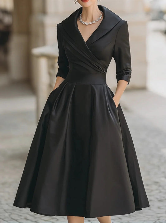 IRIS | Vestido Midi Satinado Vintage