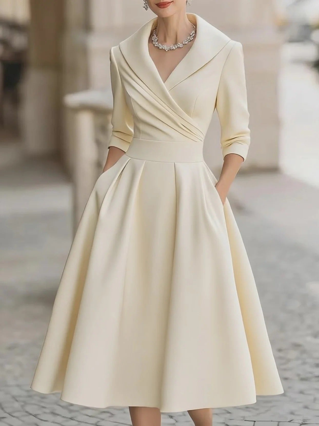 INMA | Vestido Midi Satinado Vintage