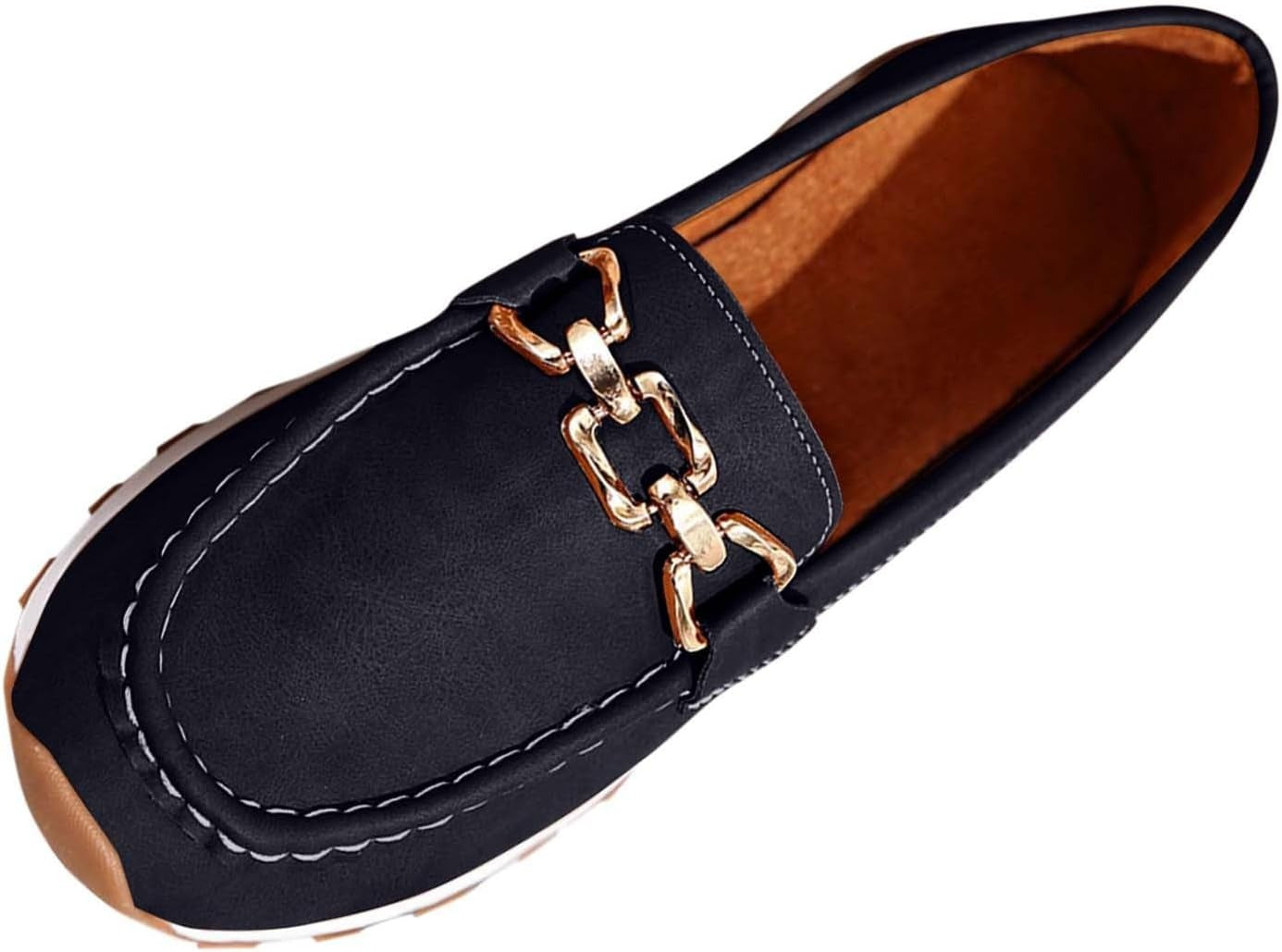 Mocasines mujer suela plana con hebilla