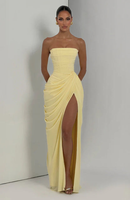 MALENA | Vestido Largo Drapeado